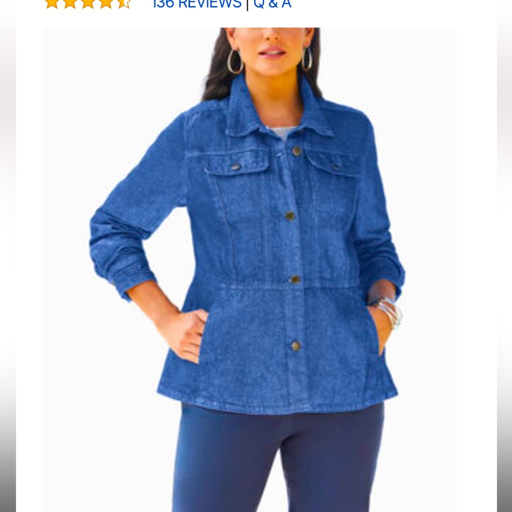 Jessica London Peplum Denim Jacket - 16W